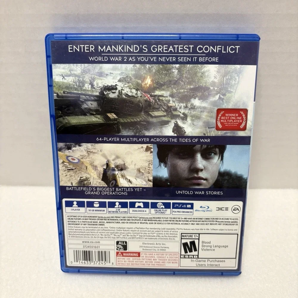 PS4 Game Lot of 5 - Call of Duty Black Ops, Far Cry 5, Battlefield V & 4
